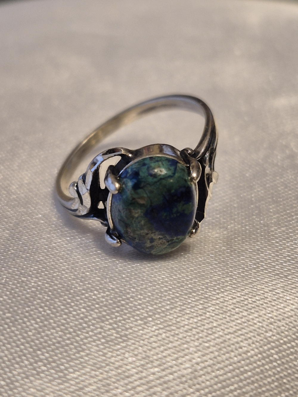 Vintage Sterling Silver Azurite Ring
